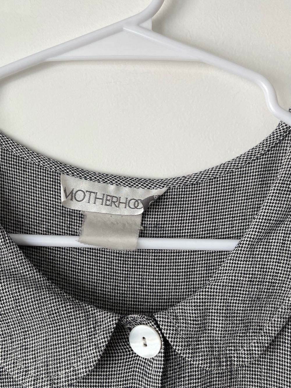 Vintage Motherhood Maternity Dress-Small Black and White Plaid Print - Picture 3 of 4